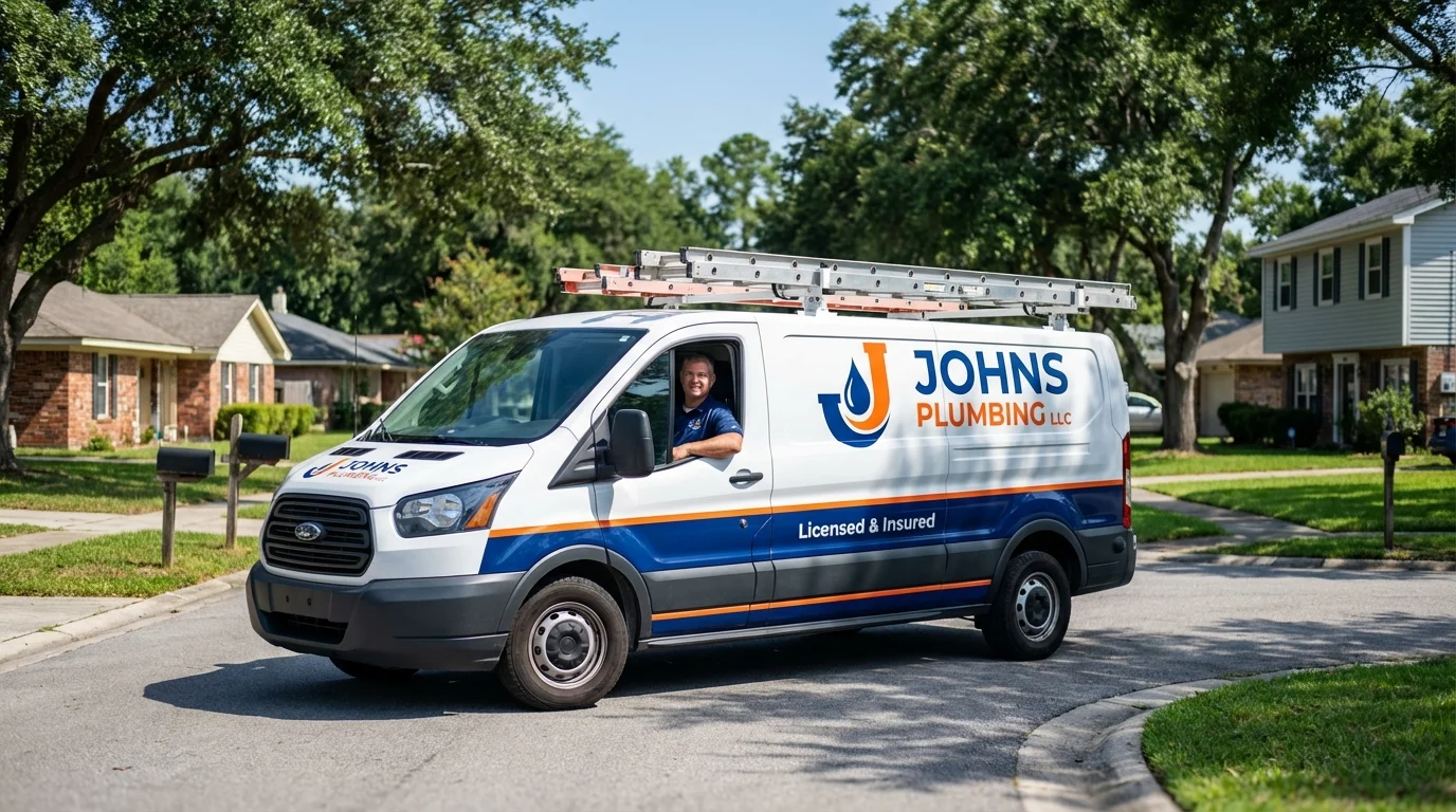 Johns Plumbing LLC service van in Brownsville, KY